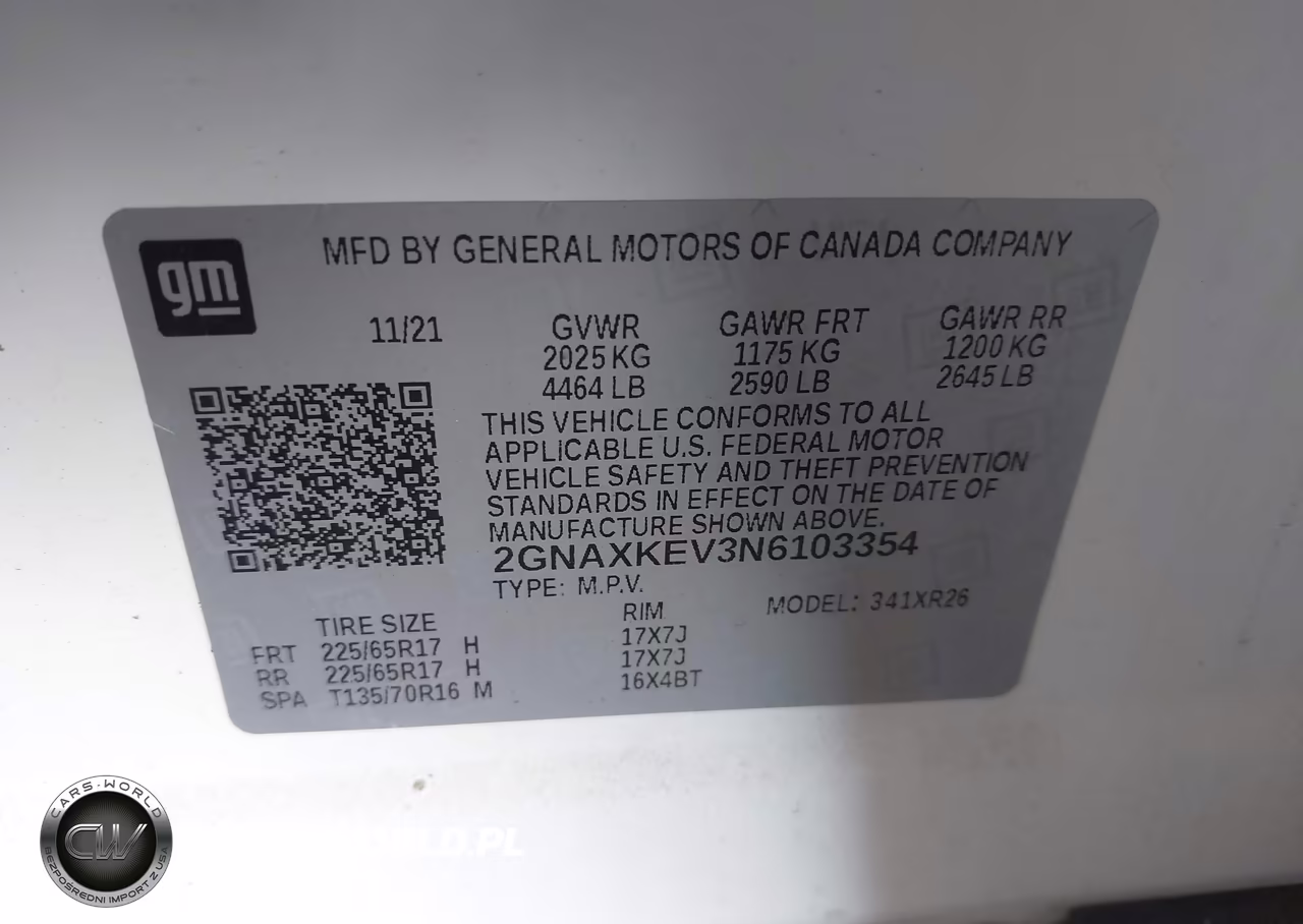 2022 Chevrolet Equinox Fwd Lt VIN:2GNAXKEV3N6103354 - 9