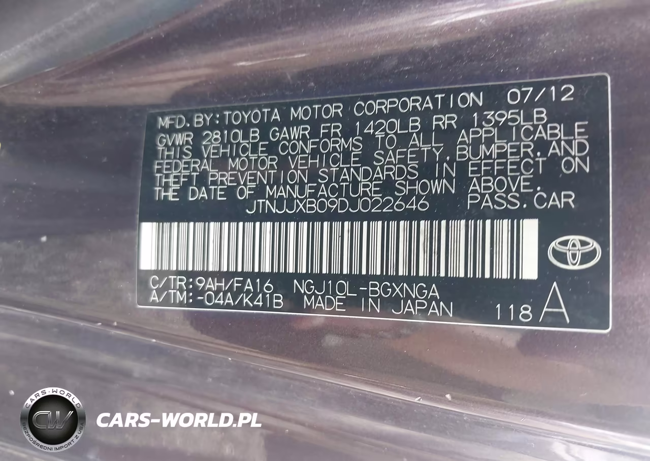 2013 Scion Iq VIN:JTNJJXB09DJ022646 - 9