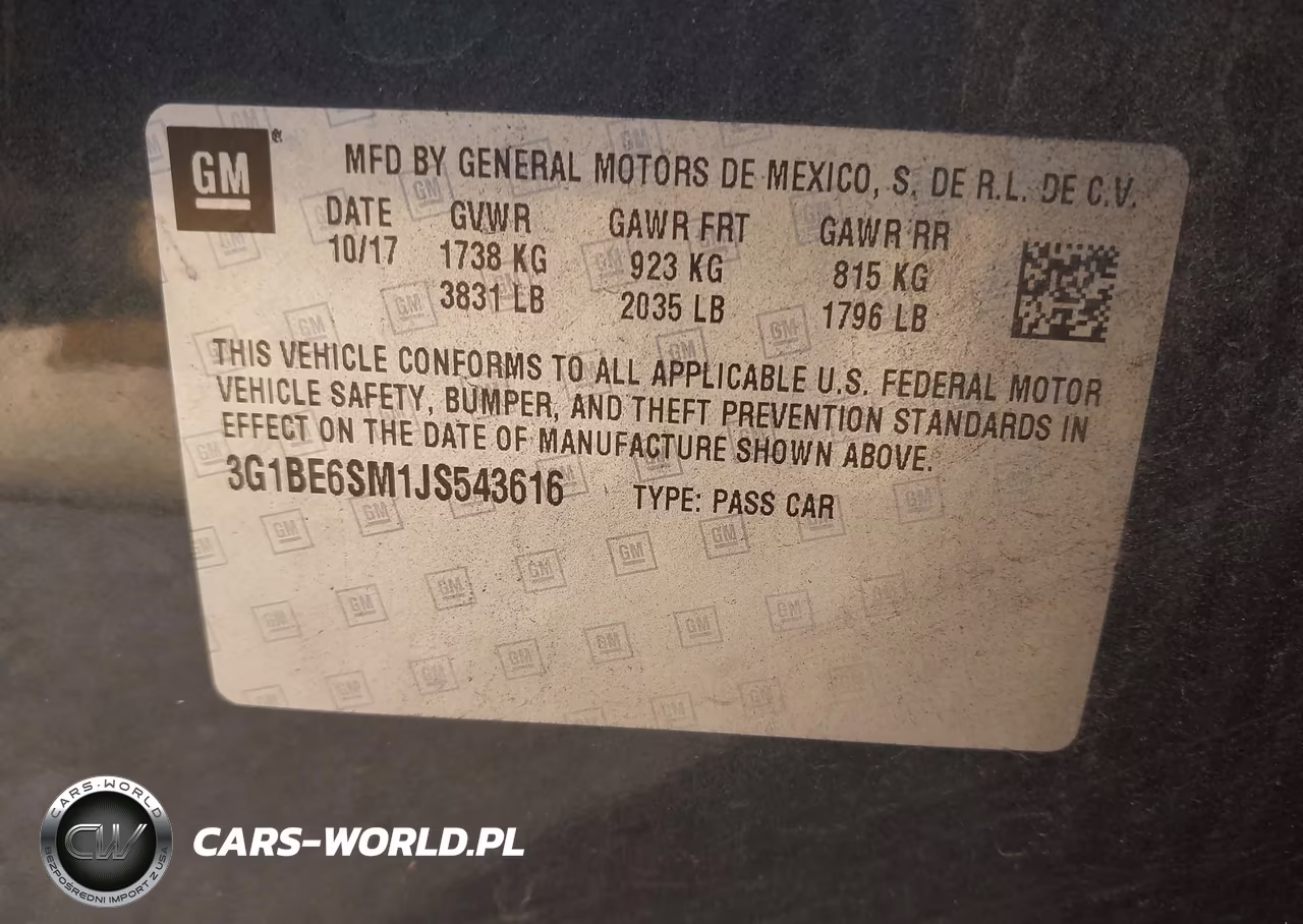 2018 Chevrolet Cruze Lt Auto VIN:3G1BE6SM1JS543616 - 9