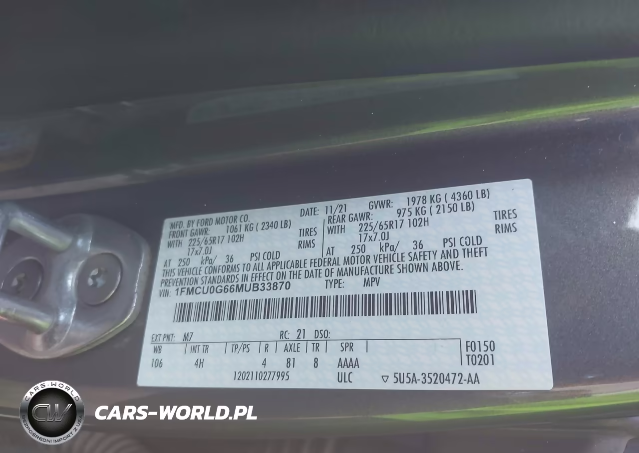 2021 Ford Escape Se VIN:1FMCU0G66MUB33870 - 9