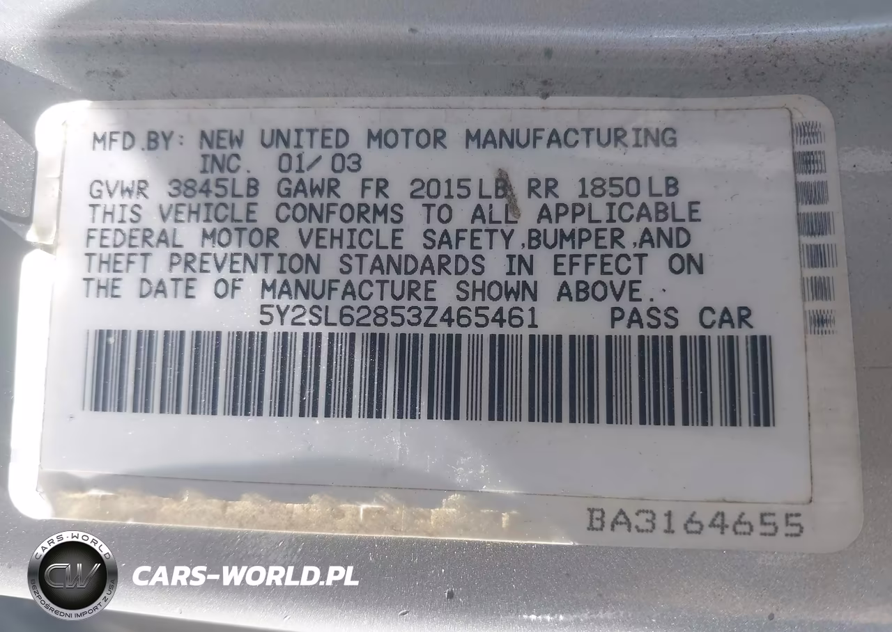 2003 Pontiac Vibe VIN:5Y2SL62853Z465461 - 9