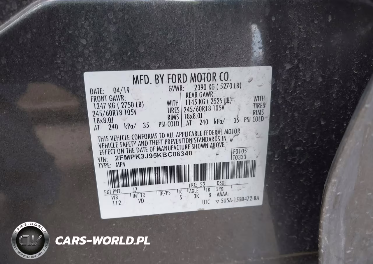 2019 Ford Edge Sel VIN:2FMPK3J95KBC06340 - 9