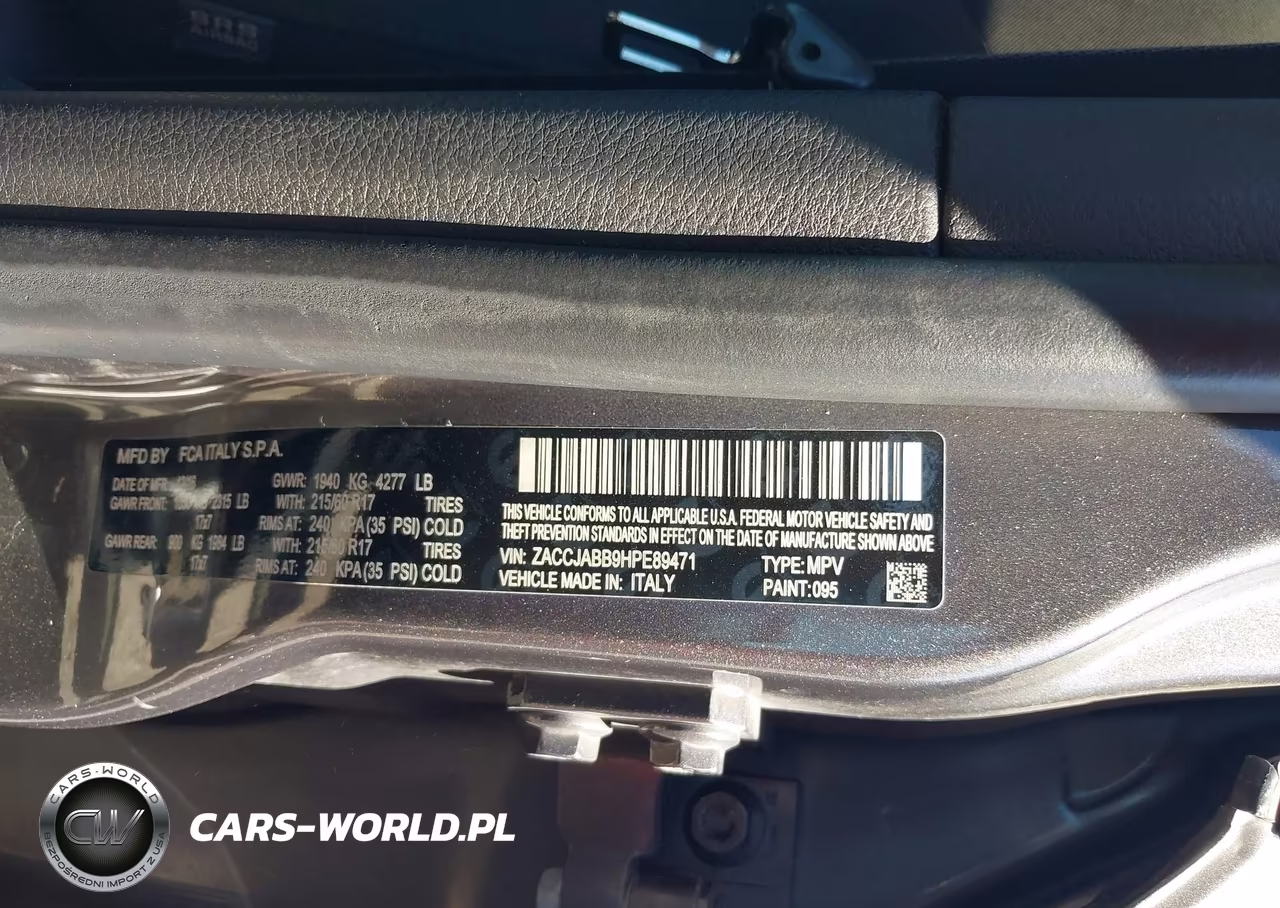 2017 Jeep Renegade Latitude Fwd VIN:ZACCJABB9HPE89471 - 9