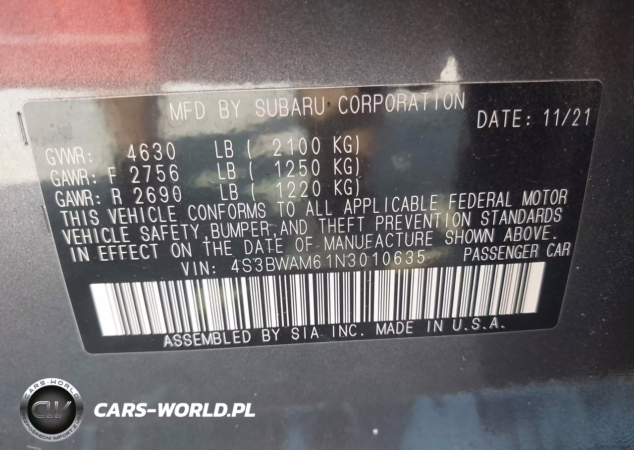 2022 Subaru Legacy Limited VIN:4S3BWAM61N3010635 - 9