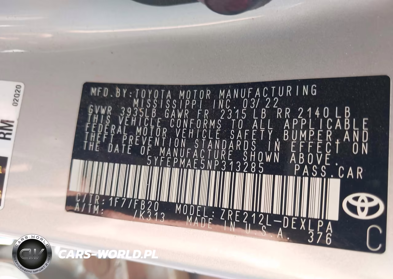2022 Toyota Corolla Le VIN:5YFEPMAE5NP313285 - 9