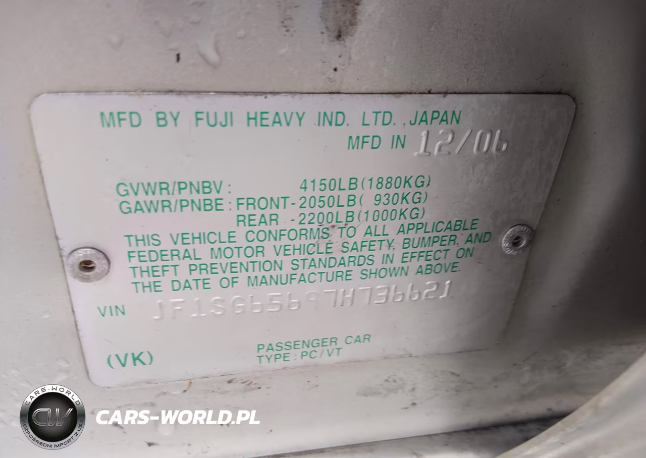 2007 Subaru Forester 2.5X VIN:JF1SG65697H736621 - 9