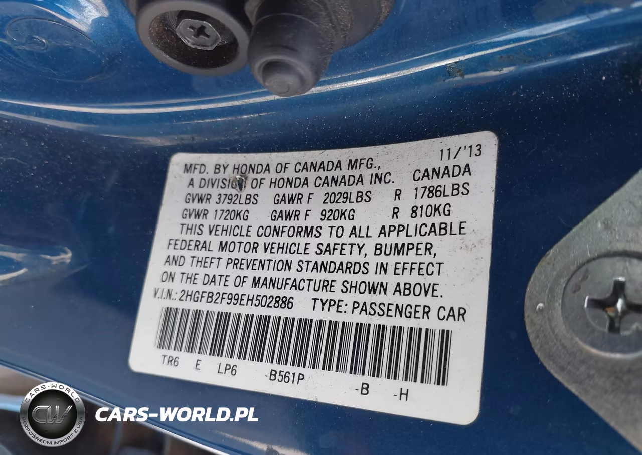 2014 Honda Civic Ex-L VIN:2HGFB2F99EH502886 - 9