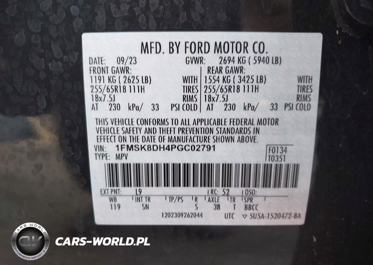 2023 Ford Explorer Xlt VIN:1FMSK8DH4PGC02791 - 9