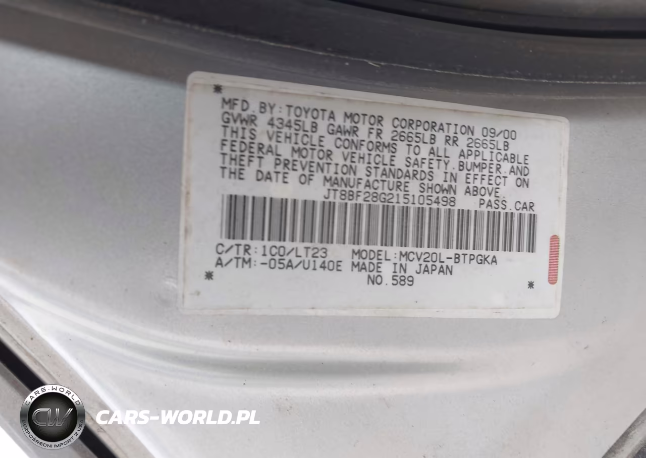 2001 Lexus Es 300 VIN:JT8BF28G215105498 - 9