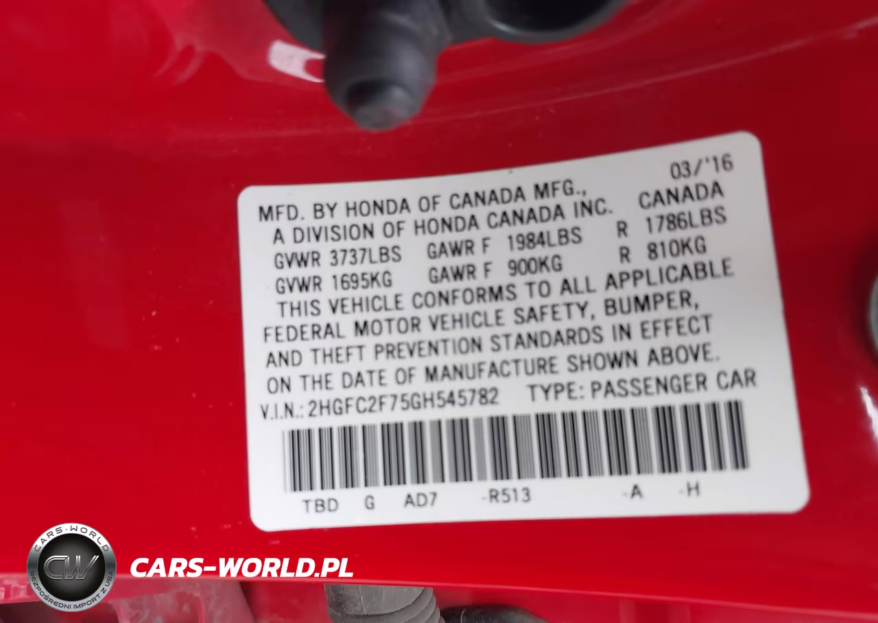 2016 Honda Civic Ex VIN:2HGFC2F75GH545782 - 9