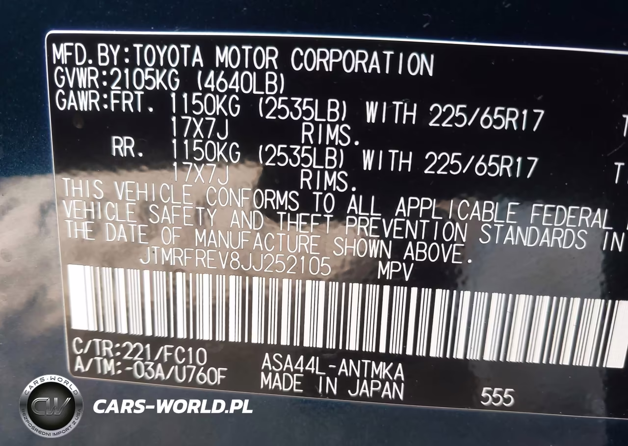 2018 Toyota Rav4 Xle VIN:JTMRFREV8JJ252105 - 9