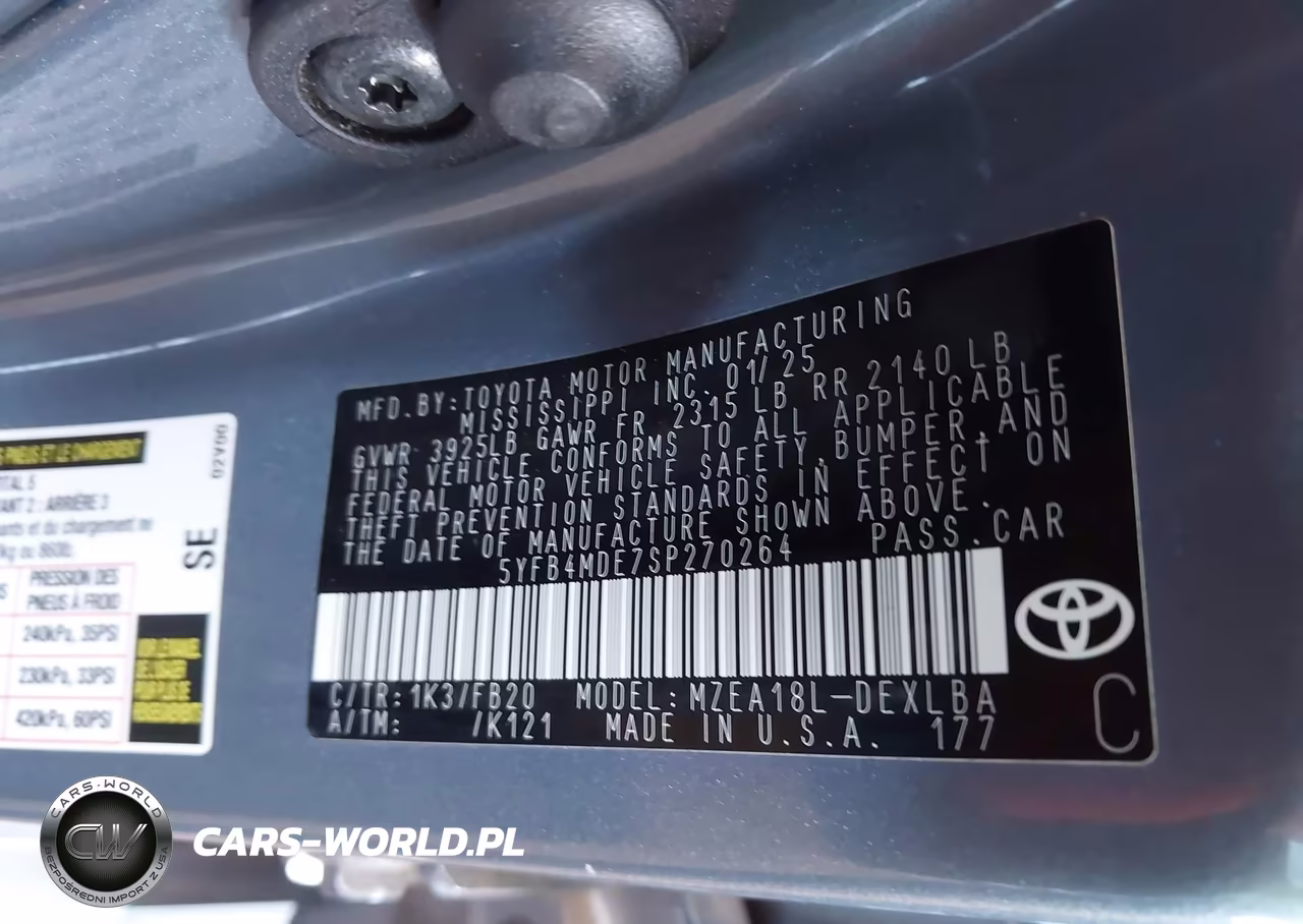 2025 Toyota Corolla Le VIN:5YFB4MDE7SP270264 - 9