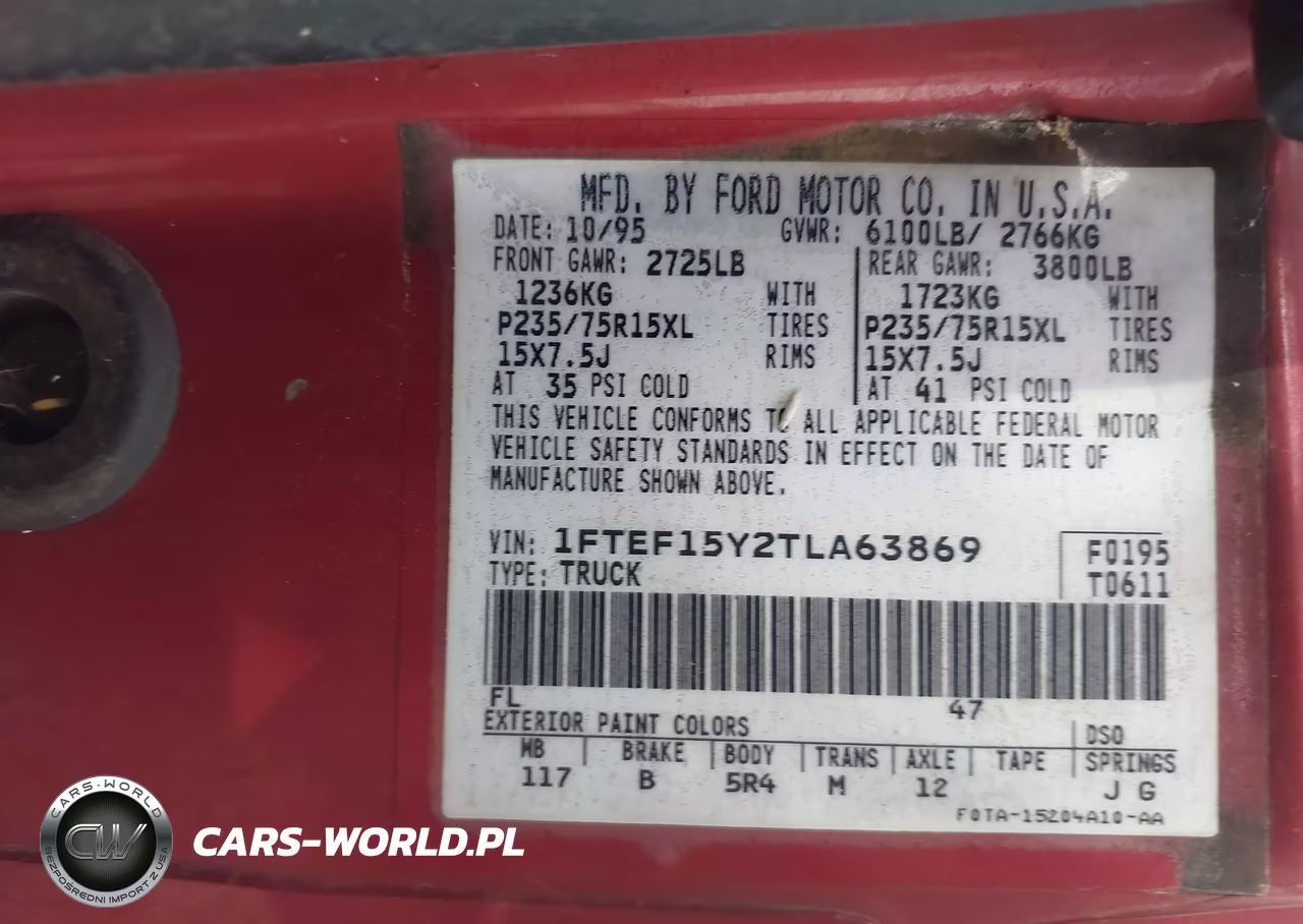 1996 Ford F150 VIN:1FTEF15Y2TLA63869 - 9