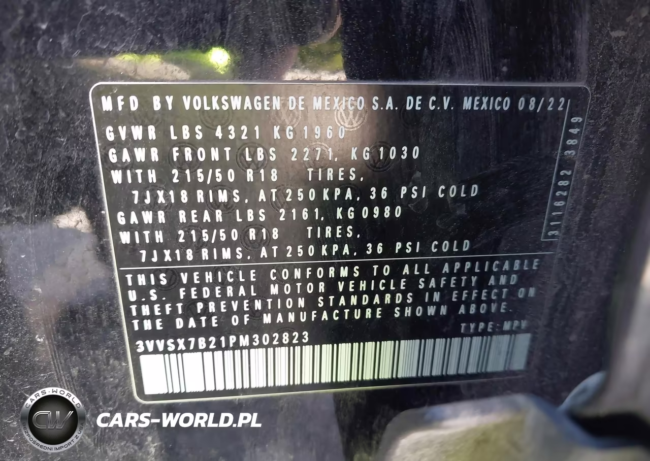 2023 Volkswagen Taos 1.5T Se VIN:3VVSX7B21PM302823 - 9