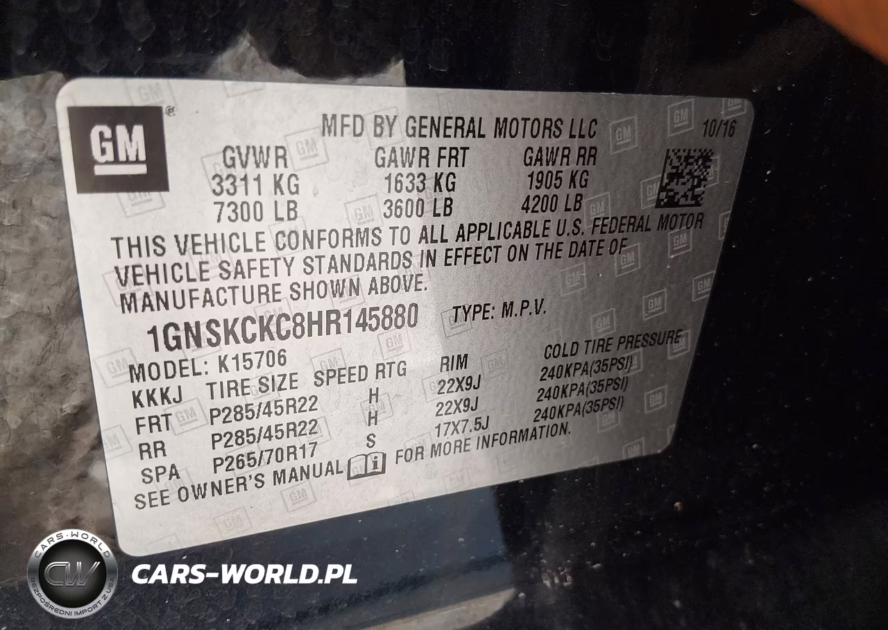 2017 Chevrolet Tahoe Premier VIN:1GNSKCKC8HR145880 - 9