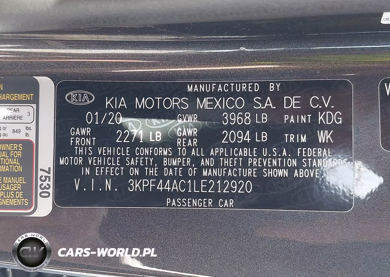 2020 Kia Forte Gt VIN:3KPF44AC1LE212920 - 9