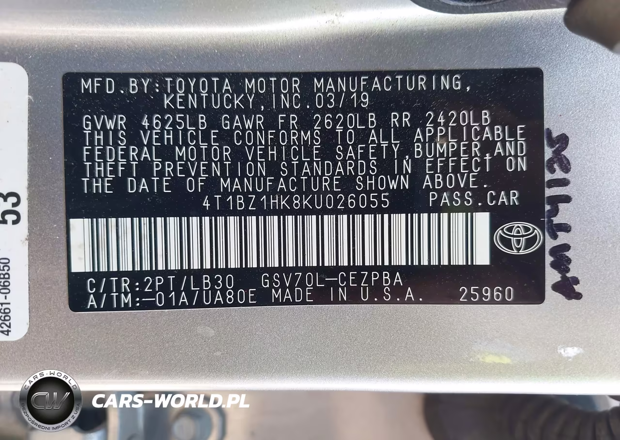 2019 Toyota Camry Xse V6 VIN:4T1BZ1HK8KU026055 - 9
