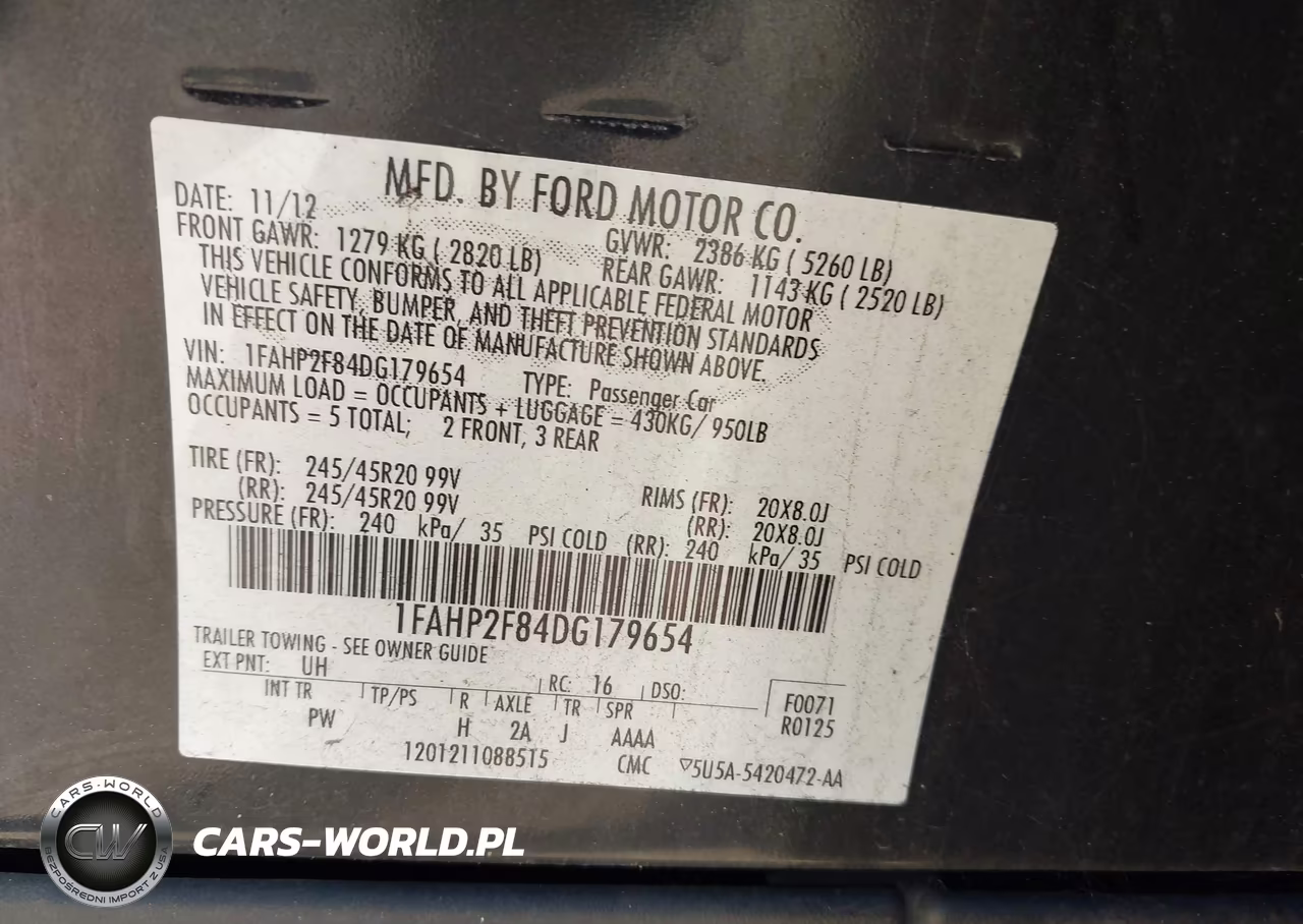 2013 Ford Taurus Limited VIN:1FAHP2F84DG179654 - 9