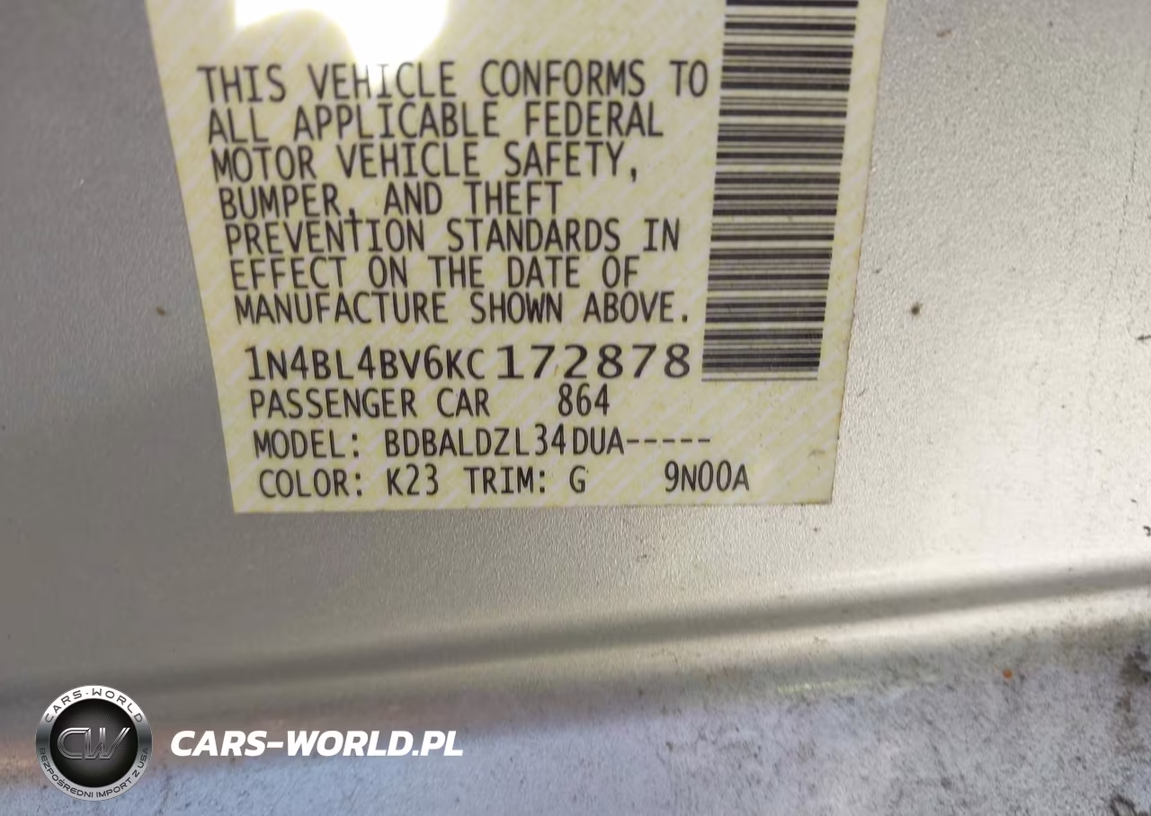 2019 Nissan Altima 2.5 S VIN:1N4BL4BV6KC172878 - 9