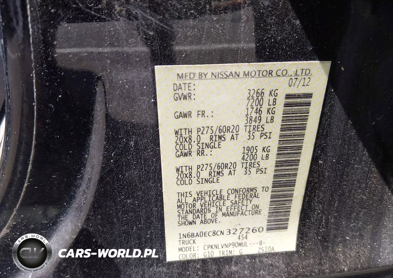 2012 Nissan Titan Sl VIN:1N6BA0EC8CN327260 - 9
