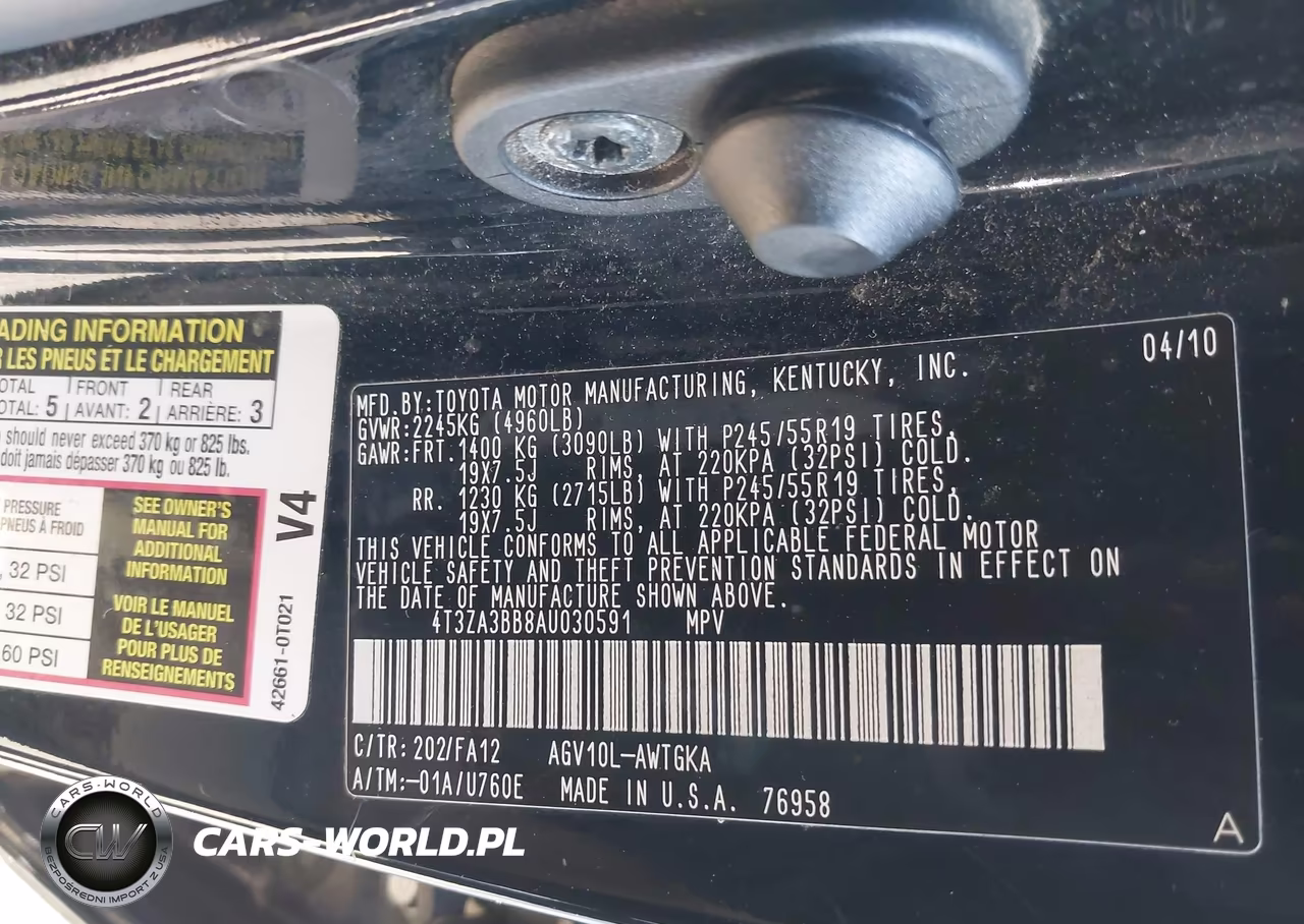 2010 Toyota Venza VIN:4T3ZA3BB8AU030591 - 9