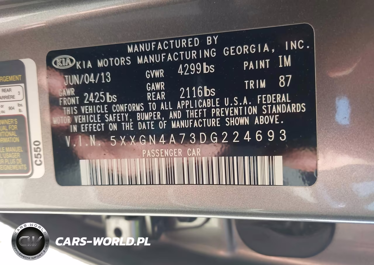 2013 Kia Optima Ex VIN:5XXGN4A73DG224693 - 9