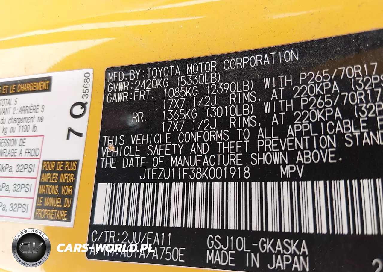 2008 Toyota Fj Cruiser VIN:JTEZU11F38K001918 - 9