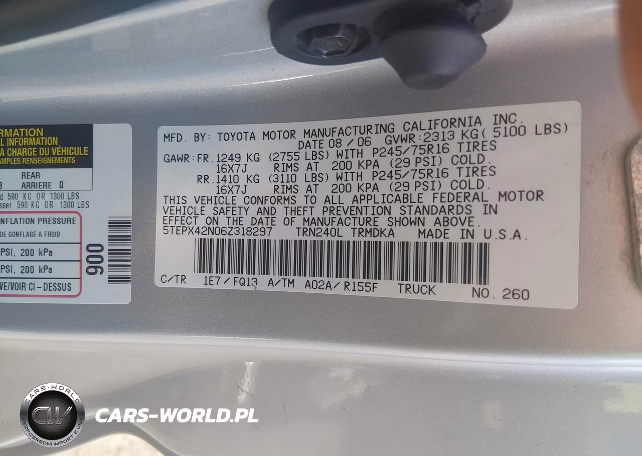 2006 Toyota Tacoma VIN:5TEPX42N06Z318297 - 9