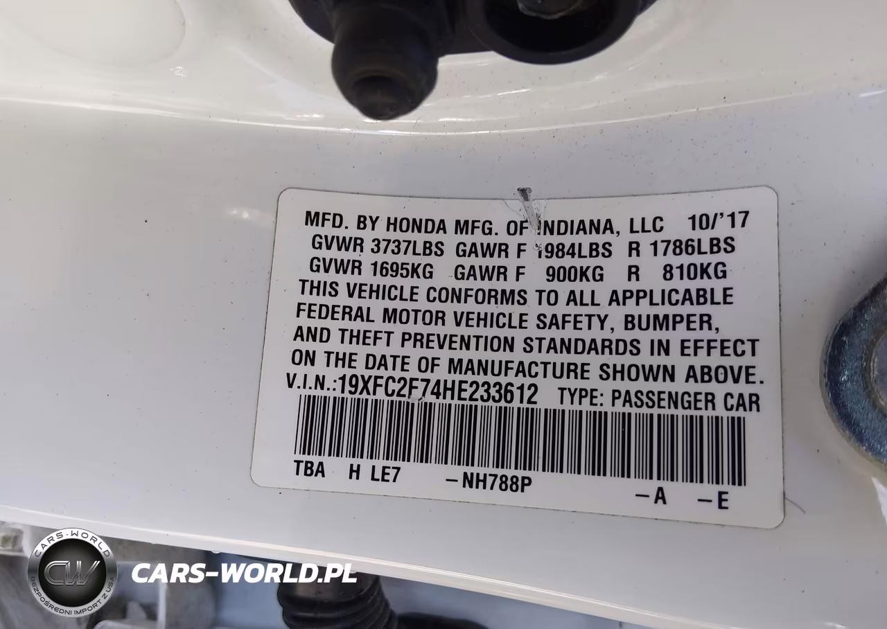2017 Honda Civic Ex VIN:19XFC2F74HE233612 - 9