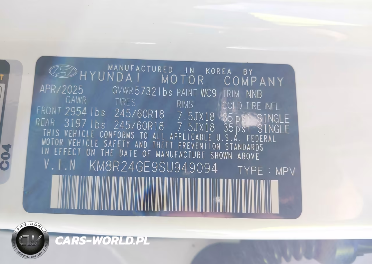 2025 Hyundai Palisade Sel VIN:KM8R24GE9SU949094 - 9