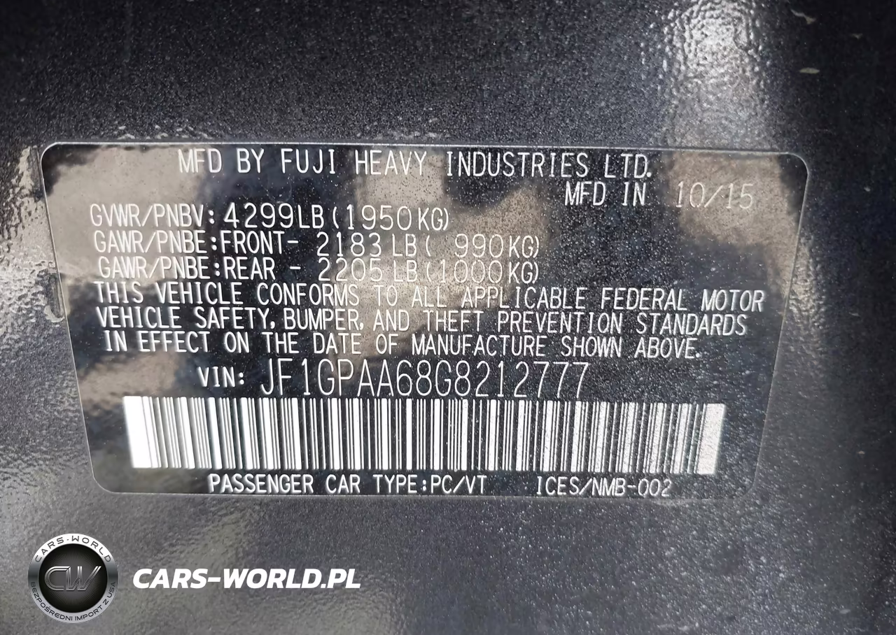 2016 Subaru Impreza 2.0I VIN:JF1GPAA68G8212777 - 9