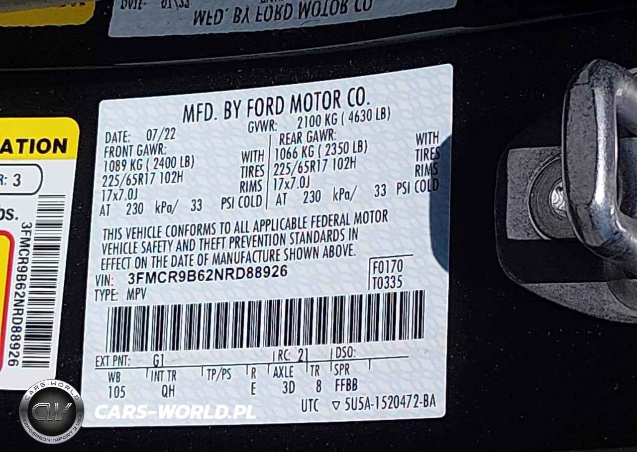 2022 Ford Bronco Sport Big Bend VIN:3FMCR9B62NRD88926 - 9