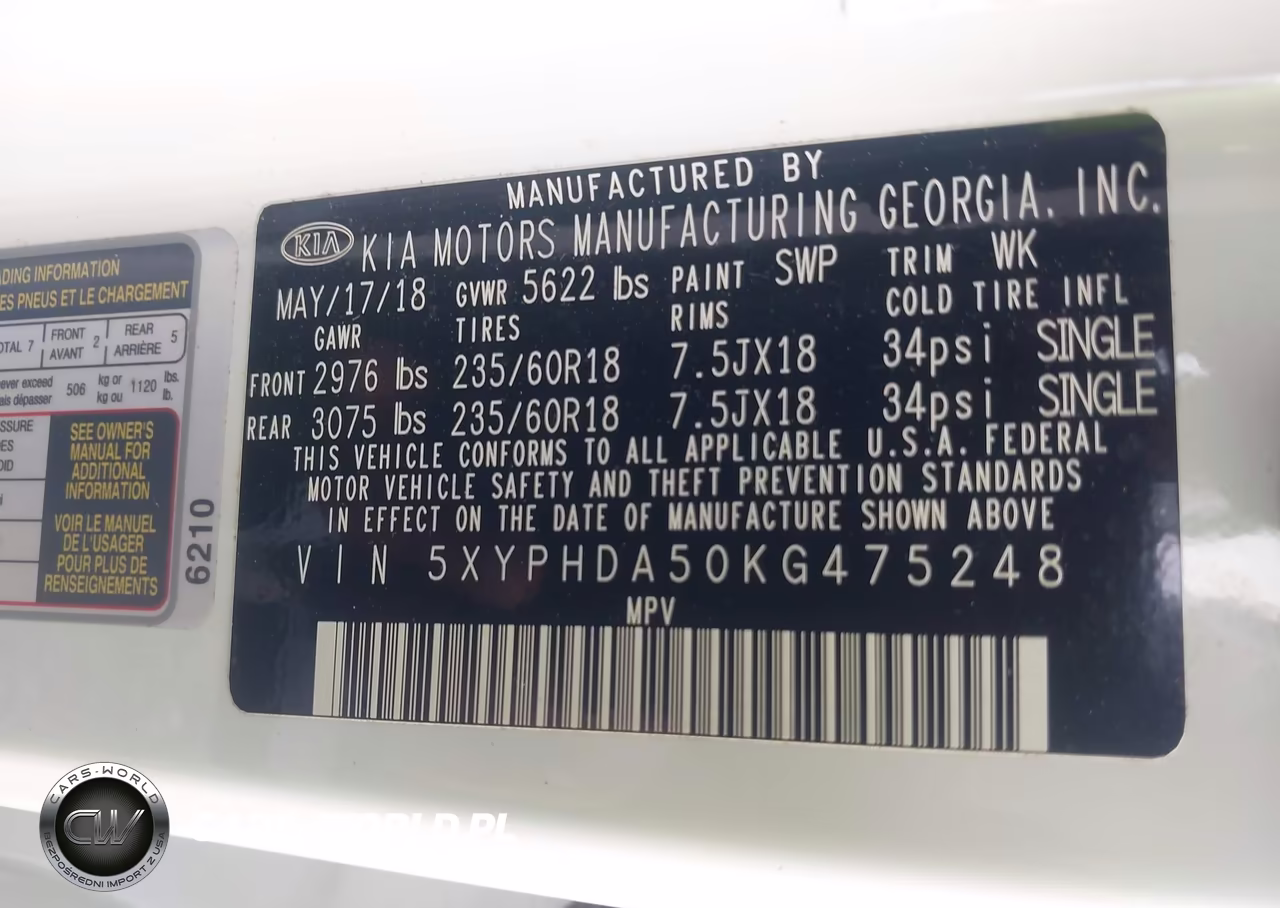 2019 Kia Sorento 3.3L Ex VIN:5XYPHDA50KG475248 - 9