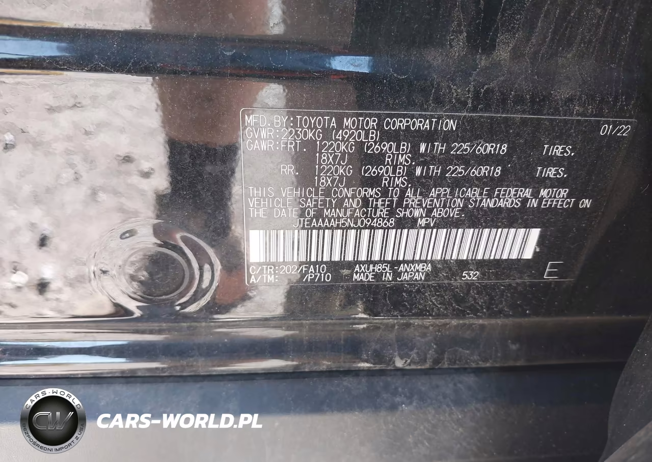 2022 Toyota Venza Le VIN:JTEAAAAH5NJ094868 - 9