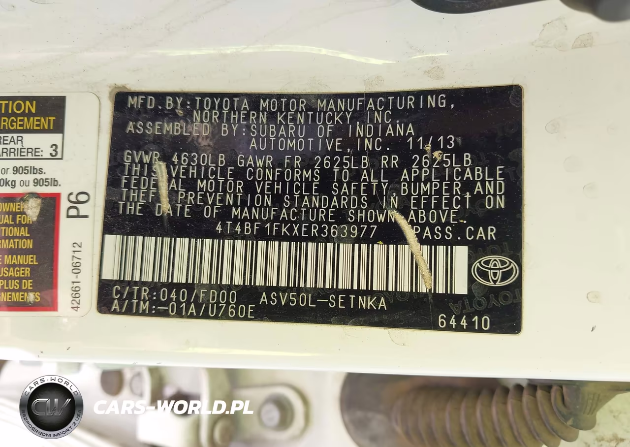 2014 Toyota Camry Le VIN:4T4BF1FKXER363977 - 9