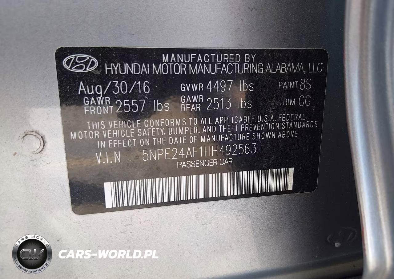 2017 Hyundai Sonata VIN:5NPE24AF1HH492563 - 9