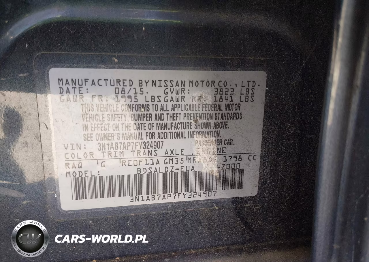 2015 Nissan Sentra Sv VIN:3N1AB7AP7FY324907 - 9
