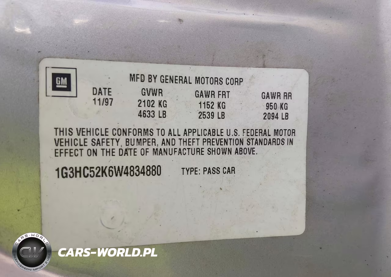1998 Oldsmobile Regency VIN:1G3HC52K6W4834880 - 9