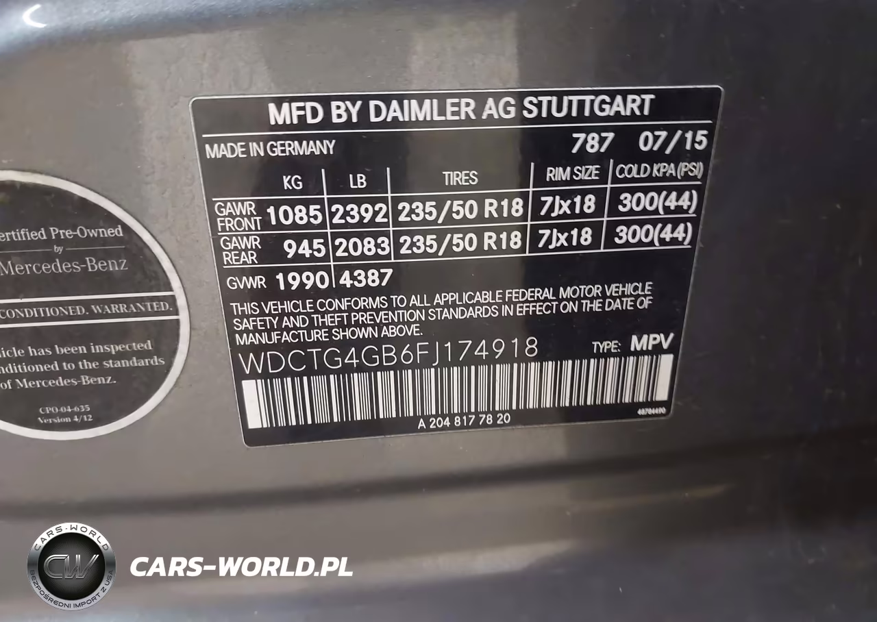 2015 Mercedes-Benz Gla 250 4Matic VIN:WDCTG4GB6FJ174918 - 9