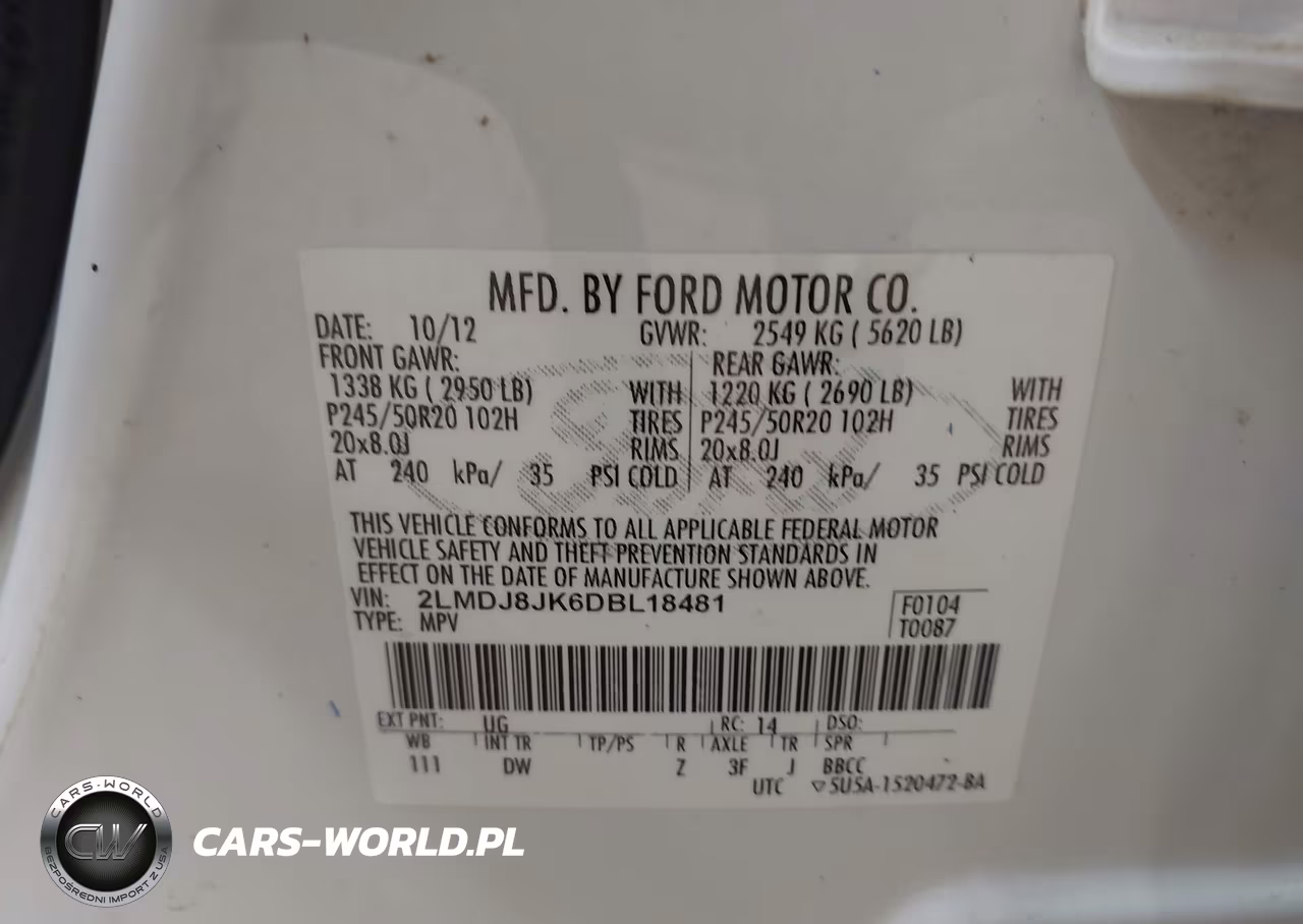 2013 Lincoln Mkx VIN:2LMDJ8JK6DBL18481 - 9