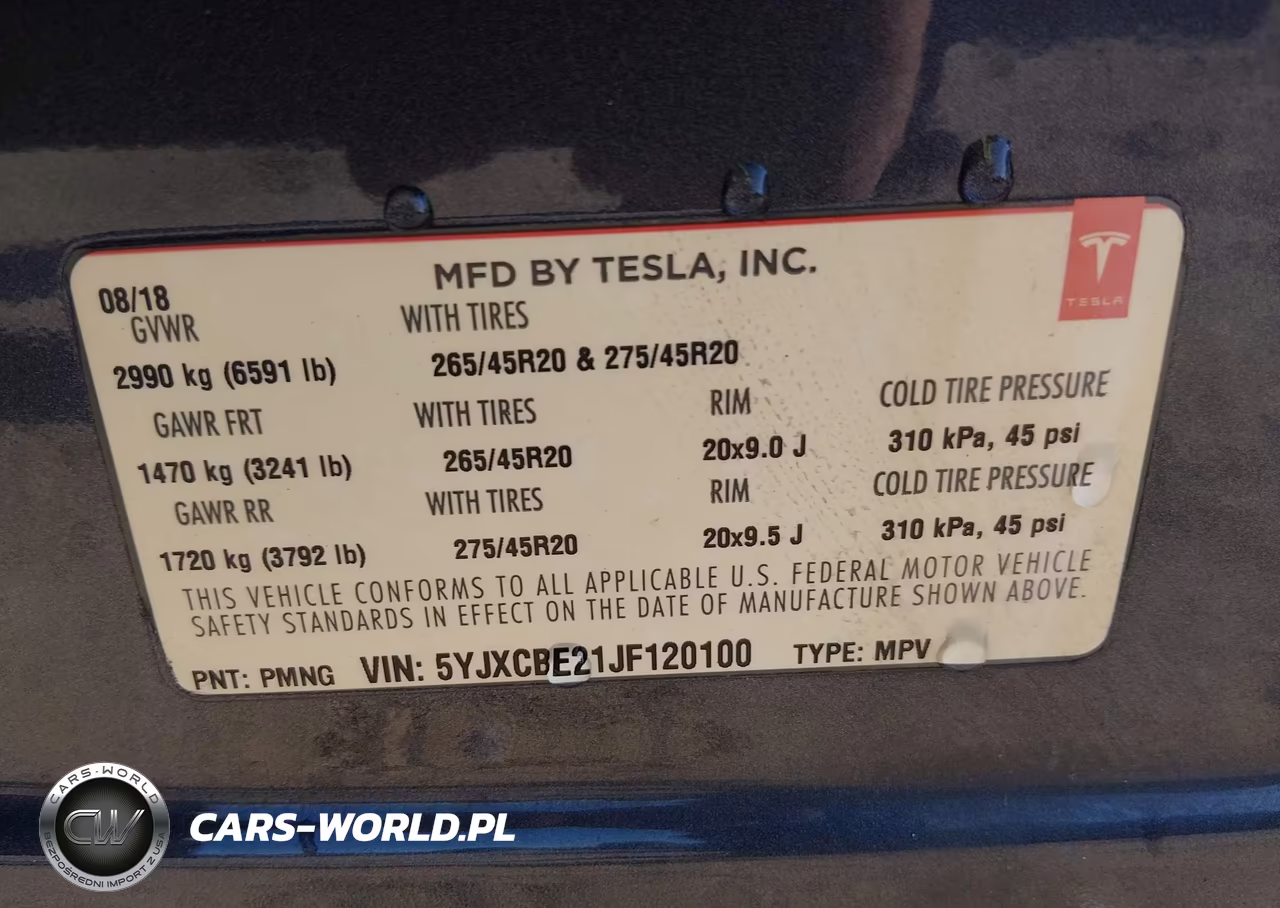 2018 Tesla Model X 100D-75D-P100D VIN:5YJXCBE21JF120100 - 9
