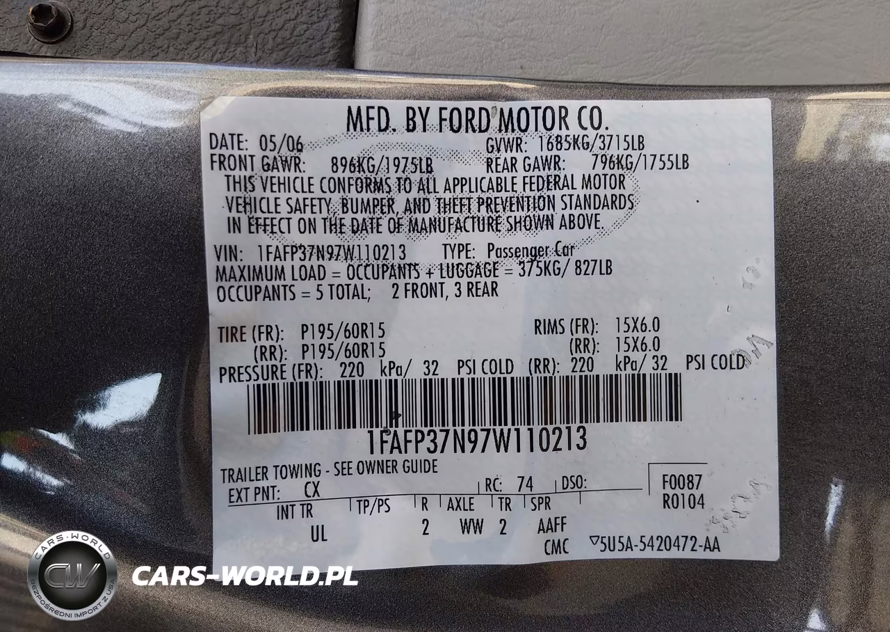 2007 Ford Focus S-Se-Ses VIN:1FAFP37N97W110213 - 9