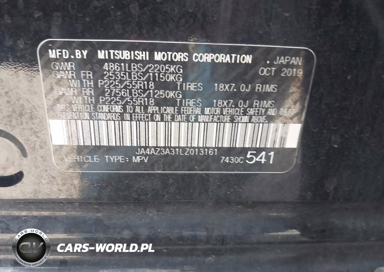 2020 Mitsubishi Outlander Sel 2.4 S-Awc VIN:JA4AZ3A31LZ013161 - 9