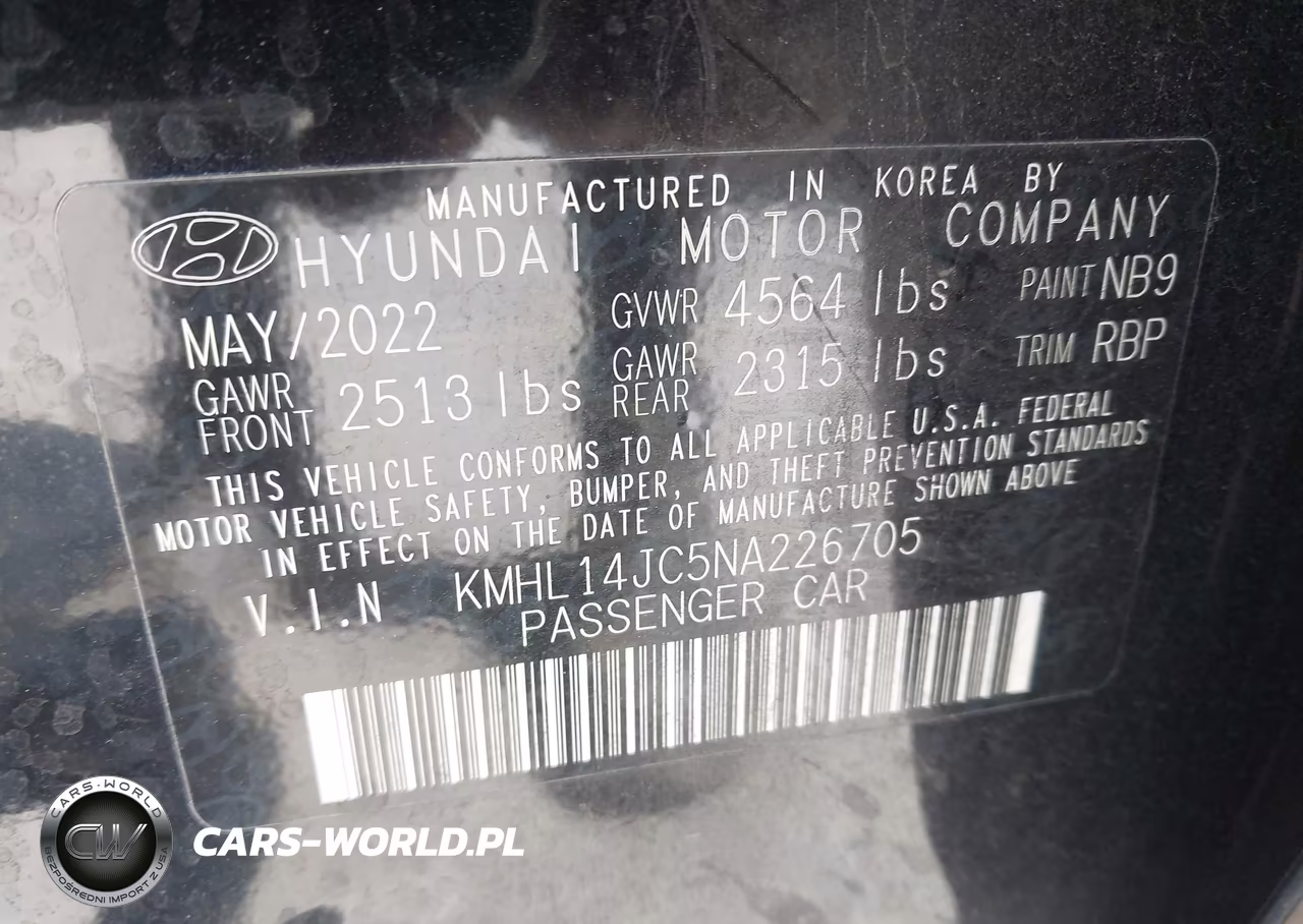 2022 Hyundai Sonata N Line VIN:KMHL14JC5NA226705 - 9