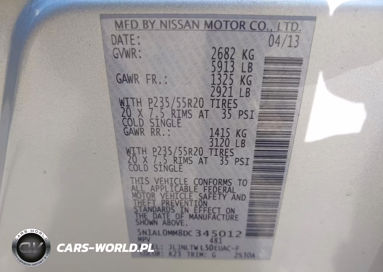 2013 Infiniti Jx35 VIN:5N1AL0MM8DC345012 - 9