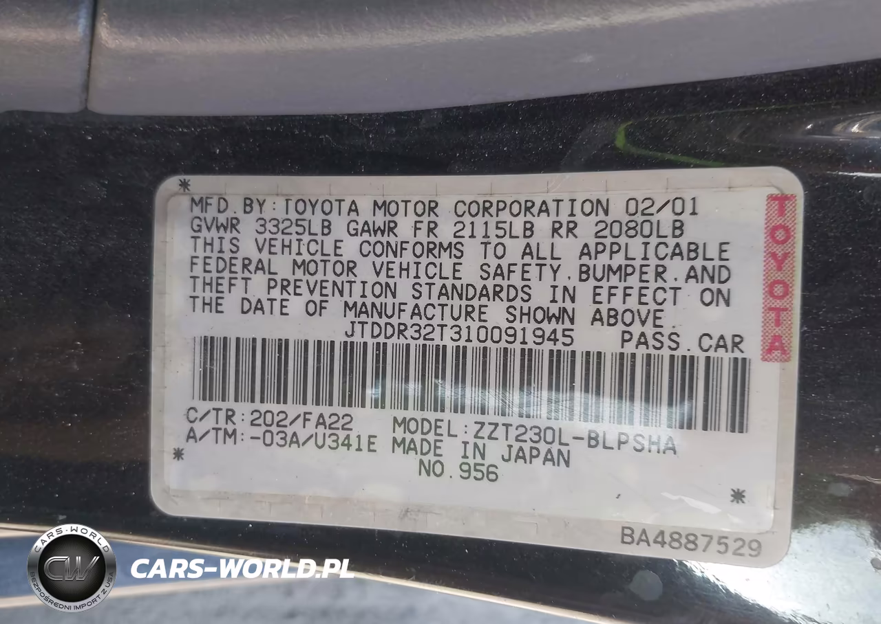 2001 Toyota Celica Gt VIN:JTDDR32T310091945 - 9