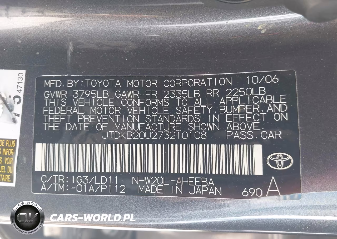 2007 Toyota Prius VIN:JTDKB20U273210108 - 9