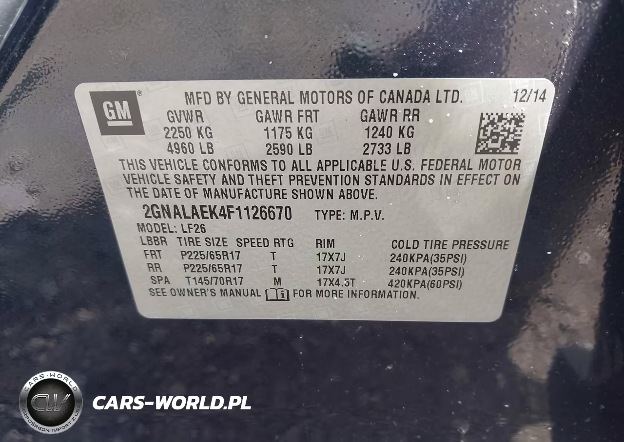 2015 Chevrolet Equinox Ls VIN:2GNALAEK4F1126670 - 9
