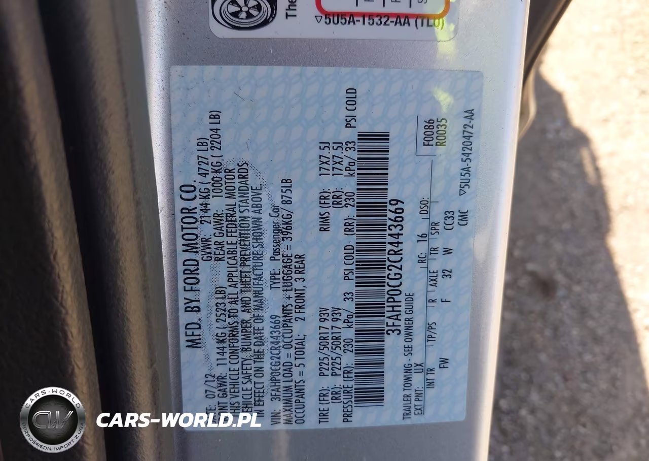 2012 Ford Fusion Sel VIN:3FAHP0CG2CR443669 - 9