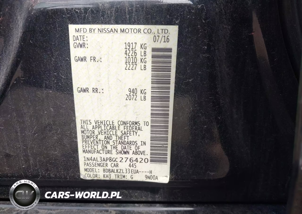 2016 Nissan Altima 2.5 Sv VIN:1N4AL3AP8GC276420 - 9